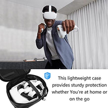 Load image into Gallery viewer, Artificial Leather Oculus Quest 2 Hard Carrying Case, Dustproof, Waterproof and Shockproof VR Glasses Storage Box with Shoulder Strap, Which can Store VR Headsets, Handles, Batteries and Elite Straps
