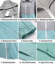Load image into Gallery viewer, Soteer Women&#39;s Waterproof Raincoat Outdoor Hooded Rain Jacket Windbreaker (Lake Blue XL)
