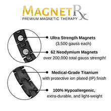 Load image into Gallery viewer, MagnetRX® Titanium Magnetic Therapy Necklace - Natural Pain Relief for Neck Arthritis, Back, Shoulder Pain, Headache and Migraine Relief Magnetic Necklace (Black, 21.5 Inches)
