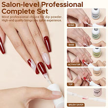 Load image into Gallery viewer, 5+3 Pcs Dipping Powder Liquid Set- 15ml Large Capacity Dip Powder Base &amp; Top, Bond, Activator, Brush Saver for Dip Powder Nail Kit No Nail Lamp Needed (0.5oz)
