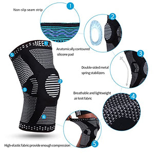NEENCA Professional Knee Brace,Knee Compression Sleeve Support for Men Women with Patella Gel Pads & Side Stabilizers,Medical Grade Knee Pads for Running,Meniscus Tear,ACL,Arthritis,Joint Pain Relief