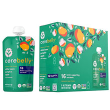 Load image into Gallery viewer, Cerebelly Baby Food Pouches – White Bean Pumpkin Apple (Pack of 6), Organic Fruit &amp; Veggie Purees, Great Snack for Toddlers, 16 Brain-supporting Nutrients from Superfoods, No Added Sugar
