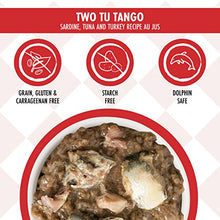 Load image into Gallery viewer, Weruva Cats in The Kitchen, Two Tu Tango with Sardine, Tuna &amp; Turkey Au Jus Cat Food, 3.2oz Can (Pack of 24)
