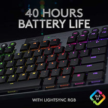 Load image into Gallery viewer, Logitech G915 TKL Tenkeyless Lightspeed Wireless RGB Mechanical Gaming Keyboard, Low Profile Switch Options, LIGHTSYNC RGB, Advanced Wireless and Bluetooth Support - Clicky, Black
