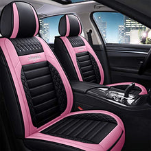 Load image into Gallery viewer, SOGLOTY Car Seat Covers Faux Leather Auto Vehicle Front Back Seat Cushion Cover Protector for Cars SUV Pick-up Truck Universal Full Set for Auto Interior Accessories (Front Rear, Pink)
