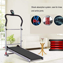 Load image into Gallery viewer, LED Display Screen Lightweight Durable Folding Manual Treadmill Working Machine Cardio Fitness Exercise Incline Home Save Space More Suitable for Women
