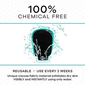 Dermasuri Deep Exfoliating Mitt Body Scrub for Soft Skin - Skin Cleanser - Part of the Best Body Care Kit for Women & Men - Dead Skin Remover for Body - Exfoliator Tool