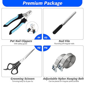 ATESON Pet Grooming Hammock for XL Large Dogs with Nail Clippers/Nail Trimmers/Grooming Scissors, Dog Grooming Harness for Nail Trimming, Pet Grooming Sling Helper