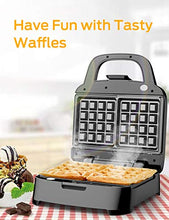 Load image into Gallery viewer, Elechomes Belgian Waffle Maker with Removable Plates, Easy to Use and Dishwasher Safe, Non-Stick, 2-Slices, Cord-Storage, Premium Stainless Steel
