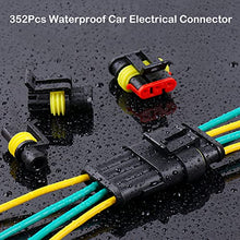 Load image into Gallery viewer, Flytuo 352PCS Automotive Waterproof Car Electrical Wire Connectors Plug Kit, 1/2/3/4 Male and Female Pin Connectors for Motorcycle, Truck, Car, Boats, Scooter
