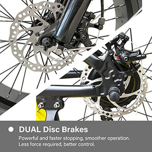 vtuvia Electric Bike for Adults, 26" 4.0 Fat Tire Ebikes, 48V 13Ah Removable Lithium-Ion Battery Waterproof City Bicycle Electric 7 Speeds Gear, Hunting Beach Snow Electric Bicycles (Yellow)