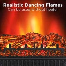 Load image into Gallery viewer, TURBRO Eternal Flame EF23-PB Electric Fireplace Logs, 23" Remote Control Fireplace Insert Log Heater, Realistic Pinewood Ember Bed, Thermostat, Timer, 1400W Black
