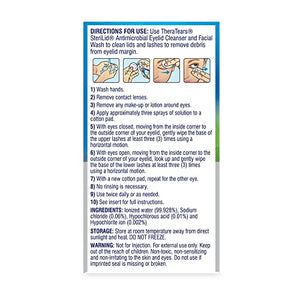 TheraTears Sterilid Antimicrobial Eyelid Cleanser and Facial Wash, with Hypochlorous Acid, 59 mL, 2 Fl oz Spray