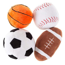 Load image into Gallery viewer, Hey! Play! My First Sports Bag Playset- Plush Soccer, Baseball, Basketball &amp; Football for Babies, Infants &amp; Toddlers- Gift Set with Storage Bag
