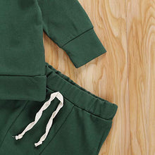 Load image into Gallery viewer, Kuriozud Baby Boy Girl Pajamas Set Organic Cotton Plain Sleepwear Infant 2 Piece PJS(Button Green, 6-12 Months)
