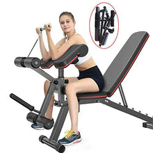 Load image into Gallery viewer, EXF Weight Bench with Leg Extension and Leg Curl,Strength Training Bench for Full Body Workout Bench with Fast Folding Max Load 661LBS(Black)
