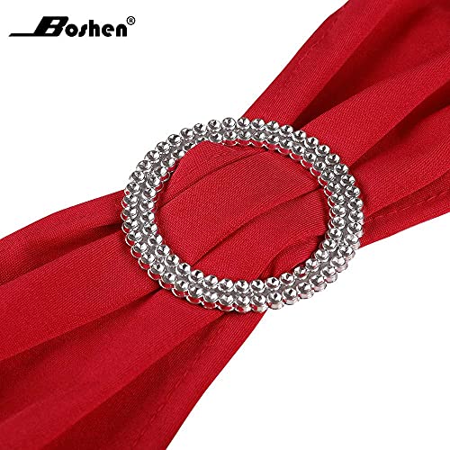 Load image into Gallery viewer, 100PCS Wedding Chair Decorations Stretch Chair Bows and Sashes for Party Ceremony Reception Banquet Spandex Chair Covers slipcovers (100, Red)