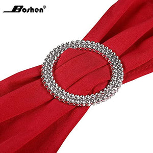 100PCS Wedding Chair Decorations Stretch Chair Bows and Sashes for Party Ceremony Reception Banquet Spandex Chair Covers slipcovers (100, Red)