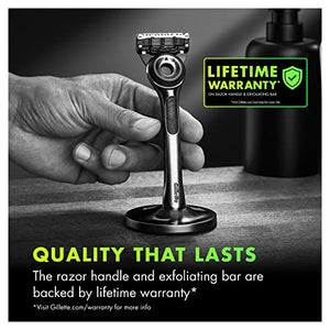 Gillette Mens Razor with Exfoliating Bar by GilletteLabs, Shaving Kit for Men, Includes 1 Handle, 4 Razor Blade Refills, 1 Premium Magnetic Stand