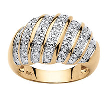 Load image into Gallery viewer, Palm Beach Jewelry 14K Yellow Gold Over Sterling Silver Genuine Diamond Accent Dome Ring Size 6
