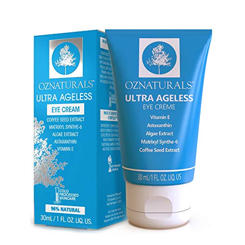 OZNaturals Anti Aging Eye Cream: Ultra Ageless Eye Creme for Men & Women - Under Eye Cream Treatment for Bags, Wrinkles, Crows Feet, Dark Circles, and Puffiness - Day and Night Wrinkle Cream - 1 Fl Oz