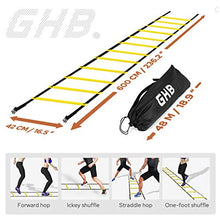 Load image into Gallery viewer, GHB Pro Agility Ladder Agility Training Ladder Speed 12 Rung 20ft with Carrying Bag
