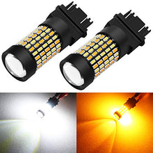 Load image into Gallery viewer, Phinlion Super Bright White Amber Dual Color Switchback 3157 3155 3057 3457 4157 LED Bulbs with Projector for Car Parking Turn Signal Lights
