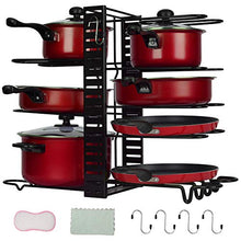 Load image into Gallery viewer, Pensar Pots and Pans Organizers for Cabinet, Adjustable Pot Organizer Rack under Cabinet, Pan Organizer with 8 Tiers &amp; 3 DIY Methods, Lid Kitchen Cabinet Organizer
