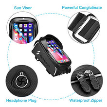 Load image into Gallery viewer, Bike Phone Front Frame Bag - Waterproof Bicycle Top Tube Cycling Phone Mount Pack Phone Case for 6.5’’ iPhone Plus xs max
