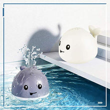 Load image into Gallery viewer, Baby Bath Toys, Light Up Baby Pool Toy with LED Light Whale Spray Water Toy for Toddlers Kids, Induction Sprinkler Bathtub Toys Bathroom Shower Swimming Pool Outdoor Water Toy(Gray)
