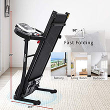 Load image into Gallery viewer, Merax Electric Folding Treadmill – Easy Assembly Fitness Motorized Running Jogging Machine with Speakers for Home Use, 12 Preset Programs (Black)
