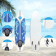 Load image into Gallery viewer, GYMAX Surfboard, 6&#39; Body Board with Removable Fins &amp; Protective Leash, Non-Slip Surfing Board for Surfing, Fishing Water Yoga
