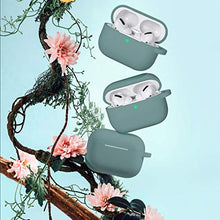 Load image into Gallery viewer, AirPods Pro Case Cover with Keychain, Full Protective Silicone Skin Accessories for Women Men with Apple 2019 Latest AirPods Pro Case,Front LED Visible-Pine Green
