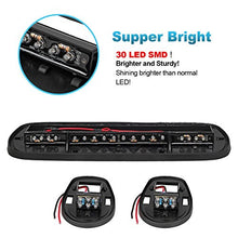 Load image into Gallery viewer, Partsam 3pcs Smoke Cover Lens White 30 LED Cab Marker Roof Running Top Lights Assembly + Wire Pack Compatible with Silverado/ Sierra 1500 1500HD 2500 2500HD 3500 2002 - 2007 Truck
