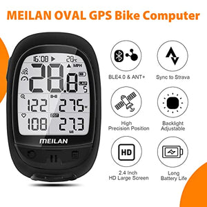 MEILAN Oval GPS Bike Computer and MEILAN C3 Bluetooth Speed and Cadence Sensor