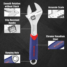 Load image into Gallery viewer, WORKPRO 3-piece Adjustable Wrench Set CR-V with Rubberized Anti-Slip Grips 10-inch, 8-inch, 6-inch
