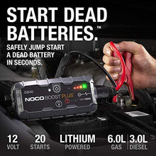 Load image into Gallery viewer, NOCO Boost Plus GB40 1000 Amp 12-Volt UltraSafe Lithium Jump Starter Box, Car Battery Booster Pack, Portable Power Bank Charger, and Jumper Cables For Up To 6-Liter Gasoline and 3-Liter Diesel Engines
