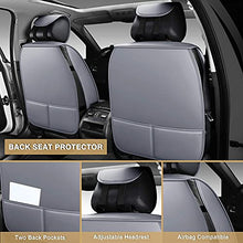 Load image into Gallery viewer, AOOG Leather Car Seat Covers, Leatherette Automotive Vehicle Cover for Cars SUV Pick-up Truck, Universal Non-Slip Vehicle Cover Waterproof Interior Accessories, Full Set, Gray
