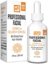 Load image into Gallery viewer, M3 Naturals Professional Facial Infused with Clinically Proven Fision Wrinkle Fix, Collagen, Stem Cell, and Vitamin C to Help Lift and Firm Face Under Eye Dark Circles Anti Aging Serum 1 fl oz
