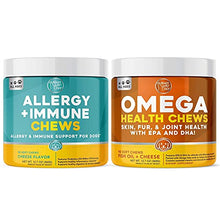 Load image into Gallery viewer, Ready Pet Go! Omega 3 &amp; Allergy Chews for Dogs | Probiotics &amp; Allergy Immune Supplements for Itch &amp; Allergy Relief | Fish Oil for Dog Shedding, Skin Allergy, Itch Relief | 90 Chews Each
