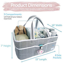 Load image into Gallery viewer, Lily Miles Baby Diaper Caddy - Large Organizer Tote Bag for Infant Boy or Girl - Baby Shower Gift - Nursery Must Haves - Registry Favorites - Collapsible Newborn Caddie Car Travel
