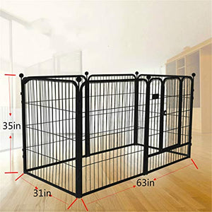 N/D Pet Fence for Medium and Large Dogs — 6 pet cage Plates, pet Fence, Square Pole, Foldable pet Fence, Gauge Ring, Training Ring, pet Supplies for Indoor/Outdoor kennels