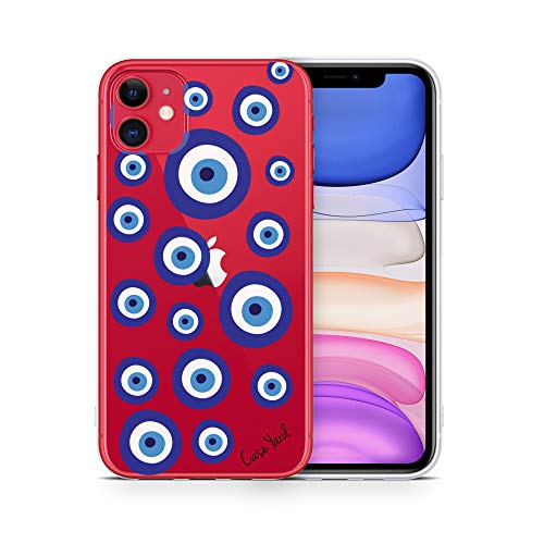 iPhone Xr Cases Clear Case Yard iPhone Xr Case Slim Fit Xr iPhone Case Clear Evil Eyes Design Soft & Flexible TPU Ultra-Thin Shockproof Transparent Girls and Women Cute Cover Xr Phone Case