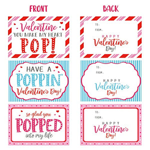 Valentines Day Cards for Kids - Valentines Day Gifts for Kids - 24 Mini Heart Pop Fidget Toys Bulk - Valentine Exchange Cards for Classroom School Party Favors Toddlers Girls Boys Age 3 Year and Up