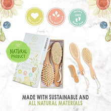 Load image into Gallery viewer, Baby Hair Brush and Comb Set for Newborn - Natural Wooden Hairbrush with Soft Goat Bristles for Cradle Cap - Perfect Scalp Grooming Product for Infant, Toddler, Kids - Baby Registry (Oval, Walnut)
