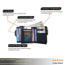 Load image into Gallery viewer, Erasmus Wallet for Men RFID Blocking Leather, ID Window, Bifold Zipper Wallet, Extra Capacity Travel Wallet, Gift box
