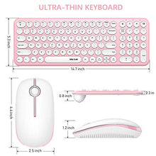 Load image into Gallery viewer, Wireless Keyboard and Mouse Combo, Jelly Comb 2.4G Slim Ergonomic Quiet Keyboard and Mouse with Round Keys for Windows, Laptop, PC, Notebook-White and Pink
