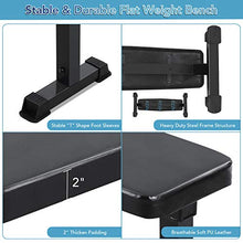 Load image into Gallery viewer, MaxKare Flat Weight Bench 600 LBS Capacity 42x18.5x19'' Workout Exercise Fitness Bench Thick Backrest Cushion for Home Gym Strength Training
