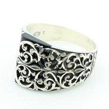 Load image into Gallery viewer, KAR 925K Silver Onyx Men's Ring K51S (10.5)
