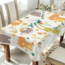Load image into Gallery viewer, ALAZA Cute Bear Bunny Squirrel Fox Tablecolth Table Cover for Party Dining Room Kitchen Decor,60 X 108,Stain and Wrinkle Resistant Washable Rectangle Table Cloth
